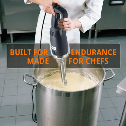 COOLUMA Immersion Blender Commercial, 14 Inch Removable Shaft, Heavy Durt 750 Watt, Variable Speed Motor, Professional Restaurant Grade Hand Mixer, Food-Grade Detachable 304 Blade & Shaft