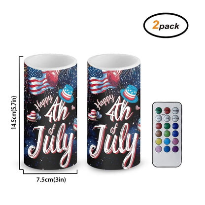 Luarisgur Happy 4th of July Flameless Candles with Remote American Flag LED Candles Battery Operated Electric Candles Flickering Warm Light for Home Bedroom Living Room Patriotic Decoration