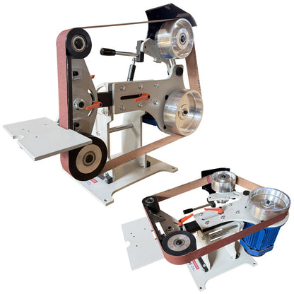 JLD Professional Belt Grinder Sander, 2x72 Inch Belt, 1500W Electric Motor with 2.2KW VFD, 2 sets of grinding kits with 3 grinding methods,Vertical and Horizontal operation includes 3 sanding belts.
