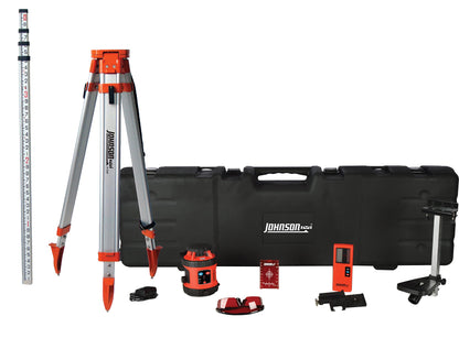 Johnson Level & Tool 99-026K Self-Leveling Horizontal Rotary Laser System w/ Hard Case Kit, 50 x 14.5", Red, 1 Kit,Orange