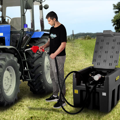VEVOR Portable Diesel Tank, 58 Gallon Capacity & 10 GPM Flow Rate, Portable Fuel Tank with 12V Electric Transfer Pump and 13.1ft Rubber Hose, PE Diesel Transfer Tank for Easy Fuel Transportation Black