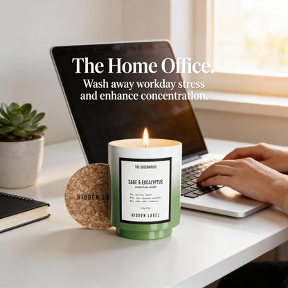 Eucalyptus Sage Scented Candle, 12oz Natural Soy Wax with Cotton Wick, 75H Long Lasting Burn Aromatherapy Candle for Home, Stress Relief Meditation & Yoga, Non-Toxic Relaxation Gift for Women
