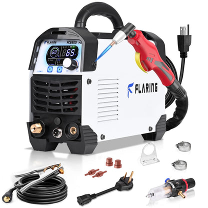 FLARING FC650D PLUS Plasma Cutter 65 AMP Touch Arc Plasma Cutter Machine 120/240V Dual Voltage, Digital Display, High Frequency IGBT Inverter, Post Air/2T/4T, 5/8" Clean Cut with Consumable