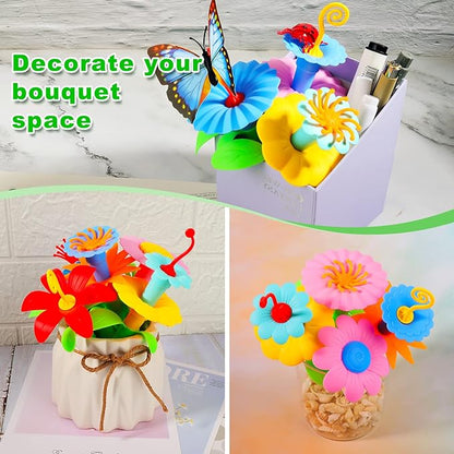 Birthday Toys Gifts for 2 3 4 5 6 Years Old Toddler Girls Boys 156 PCS Insect Flower Garden Building Educational STEM Pretend Play Gardening SetEaster Basket Stuffers Gifts for Preschool Kids Age 2+