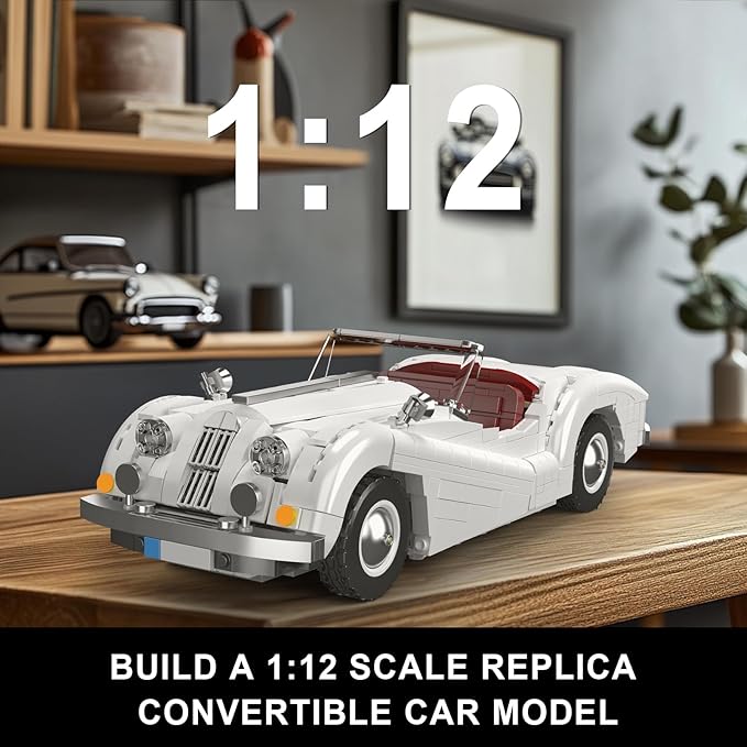 Mould King 10236 Sport Car Building Set MOC Supercar Car Model Kit Convertible Classic Racing Building Set Home Decoration Gift for Teens Adults(1302 PCS)