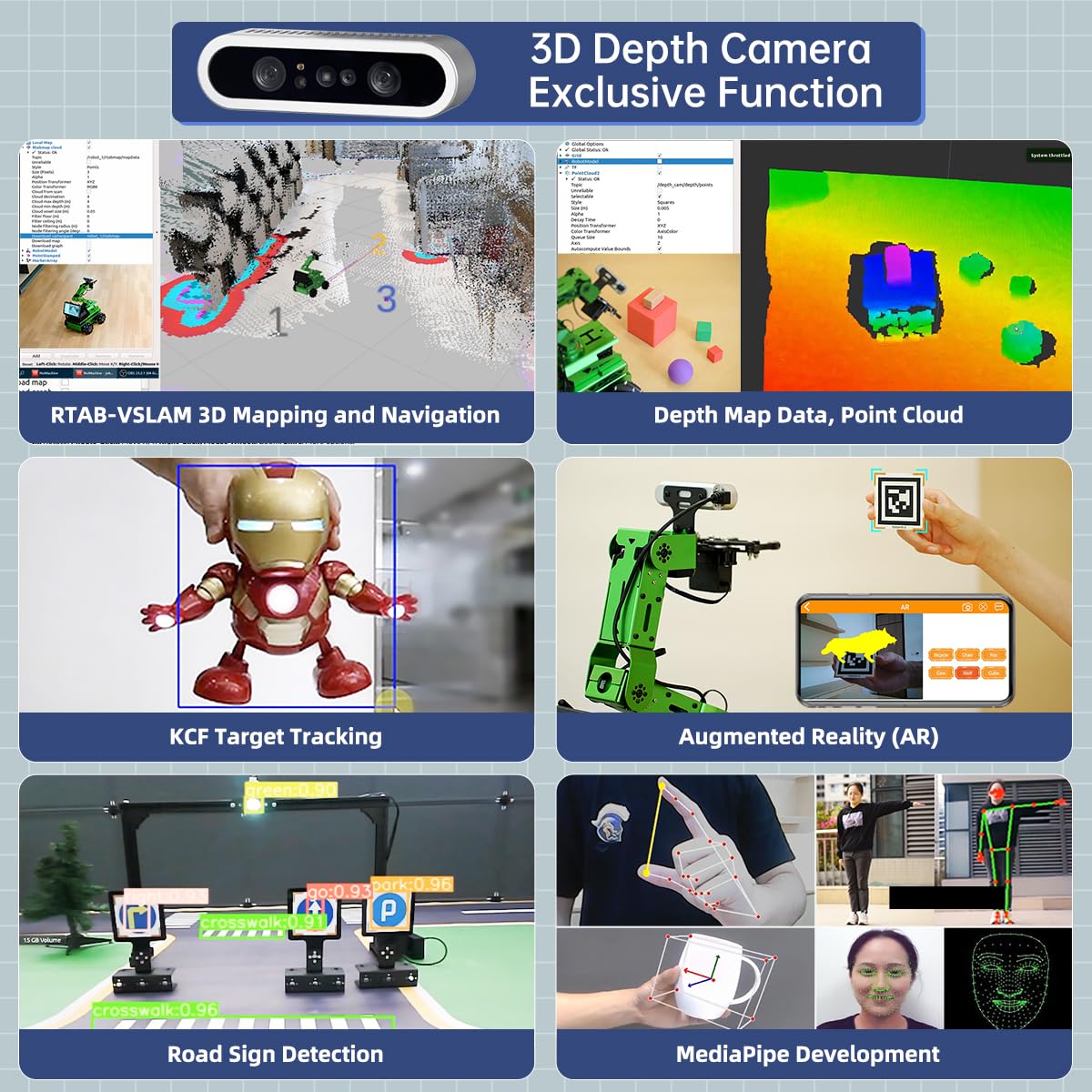 HIWONDER Robot Car with ChatGPT Large AI Model ROS2 ROS1 Education Lidar SLAM Mapping Navigation AI Vision 6DOF Robotic Arm Voice Control Smart Sorting, JetRover Ultimate Kit & Jetson Orin NX 16GB