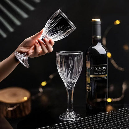 KAMMAK Wine Glasses Set of 2, 8 oz Hand Blown Crystal Bordeaux Wine Glasses, Smooth Rim & Long Stem, Perfect for Red & White, Daily Use, Wedding Anniversary or Birthday Gift with Gift Box, Ocean