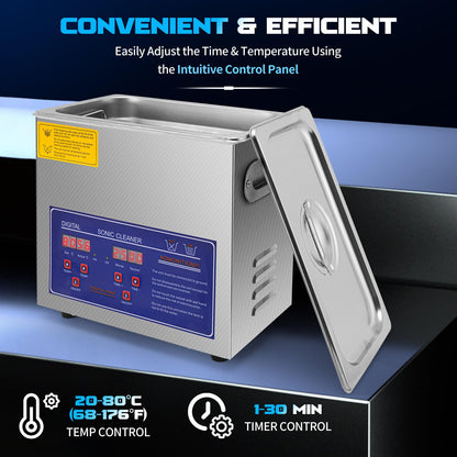 Commercial Ultrasonic Parts Cleaner 3l,Stainless Steel Lab Digital Professional Ultrasonic Parts Cleaner,110v Large Sonic Machine Cleaner for Jewelry Watch Automotive Parts Carburetor