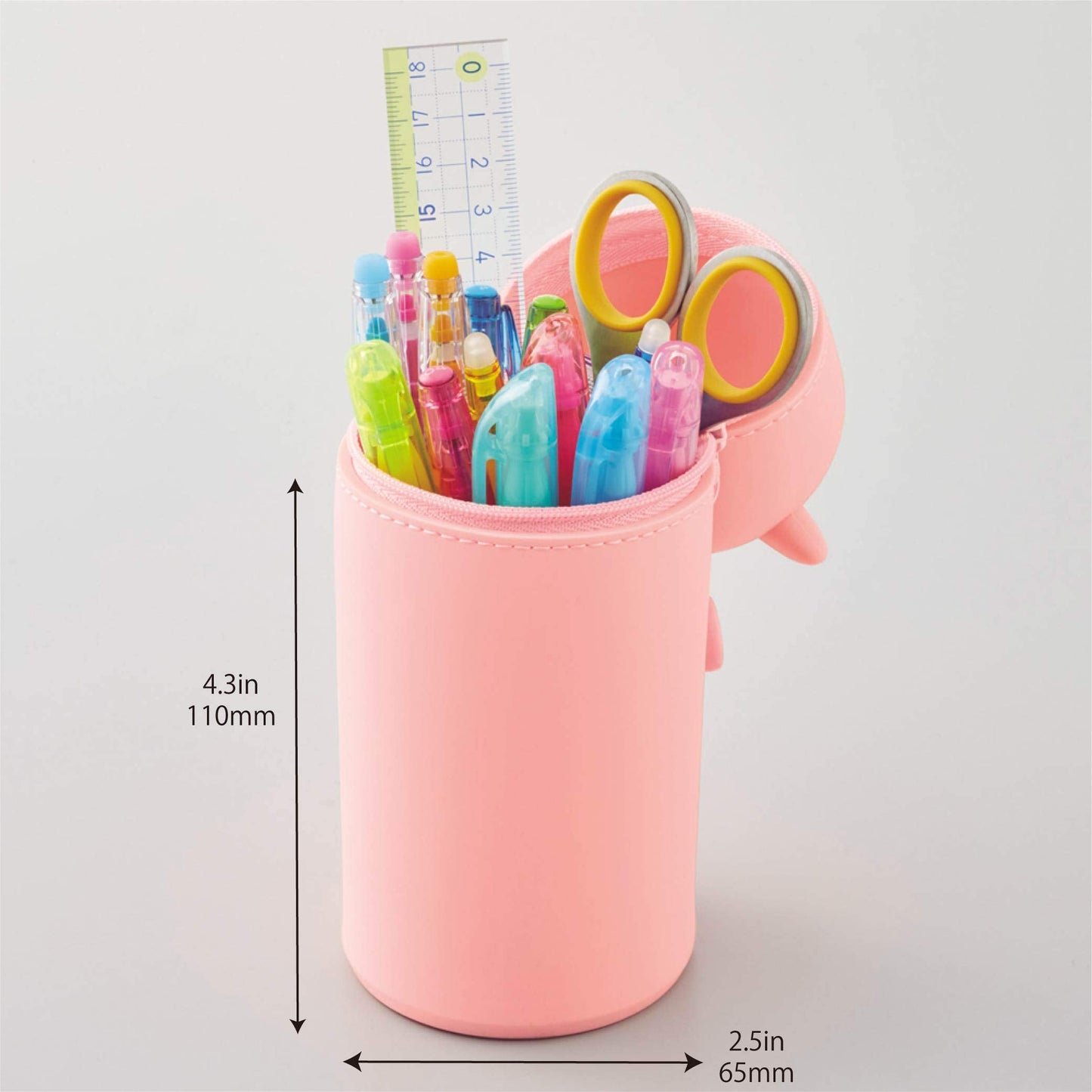 LIHITLAB Kawaii Japanese Panda Large Stand Up Pencil Case For School Office College, Cute School Supplies, Animal Pen Holder Pencil Pouch Holder Girls, Artist Pencil Case, Panda (A7714-6)