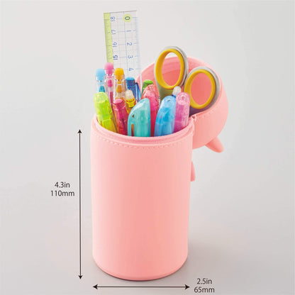 LIHITLAB Kawaii Japanese Panda Large Stand Up Pencil Case For School Office College, Cute School Supplies, Animal Pen Holder Pencil Pouch Holder Girls, Artist Pencil Case, Panda (A7714-6)