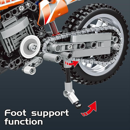 Motorcycle Building Blocks Set Technic Motorcycle 1:8 Scale Collectible Model Kit STEM Building Toy Bricks Set for Boys Teens Adults Display Gift for Motorcycle Fans (434 PCS)