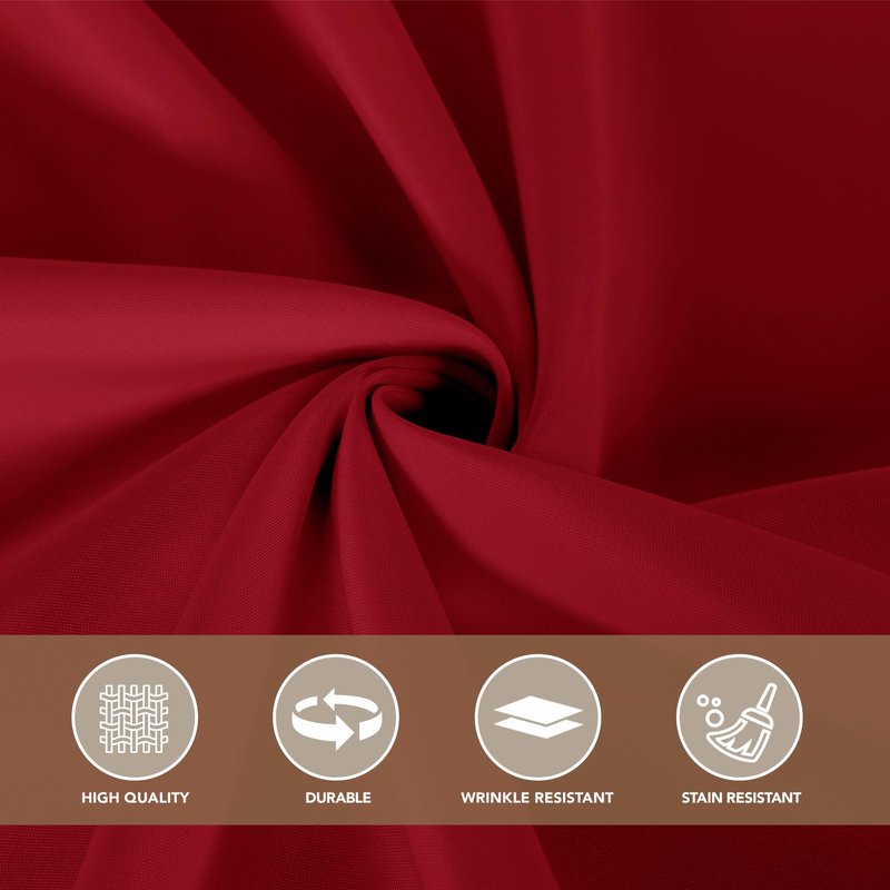 sancua Christmas Red Round Tablecloth 108 Inch Diameter, 8 Pack - Circle Polyester Fabric Table Cloth for Wedding Party Reception Banquet Birthday, Washable Formal Table Cover (Fit 42-96 Inch Tables)