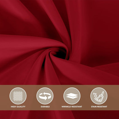 sancua Christmas Red Round Tablecloth 108 Inch Diameter, 8 Pack - Circle Polyester Fabric Table Cloth for Wedding Party Reception Banquet Birthday, Washable Formal Table Cover (Fit 42-96 Inch Tables)