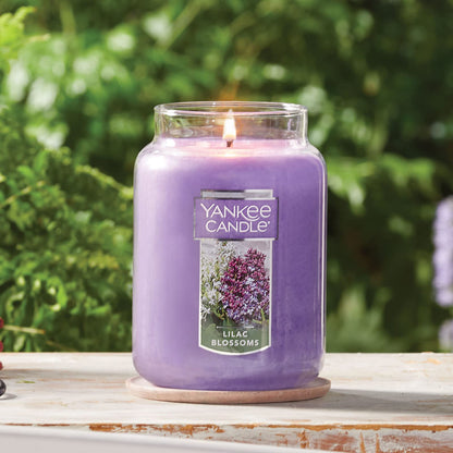 Yankee Candle Lilac Blossoms Scented Classic 22oz Large Jar Single Wick Candle Over 110 Hours of Burn Time Perfect for Gifting Gatherings and Seasonal Decorations