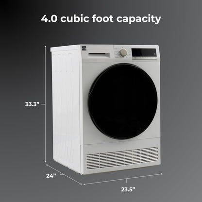 Kenmore 4.0 cu. ft. Ventless Compact Front Load Electric Dryer - with Guard to Reduce Wrinkles & Static - Smart Sensor Drying - LED - ENERGY STAR Certified - White
