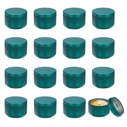 MECCANIXITY 3oz Candle Tins, 16pcs Metal Candle Tins Jars with Lids Round Empty Tin Can Containers Bulk for Storage Tea and Making DIY Arts Crafts Christmas Gifts, Bright Green
