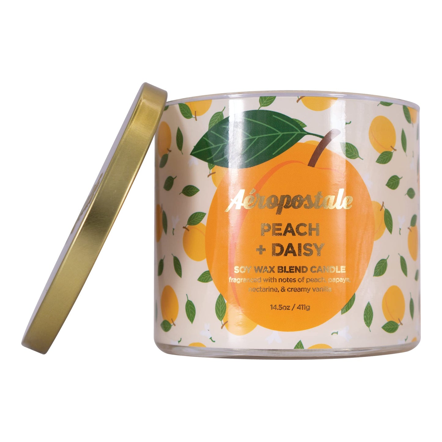 Aeropostale Candle Scented Candles, Peach + Daisy Soy Candle