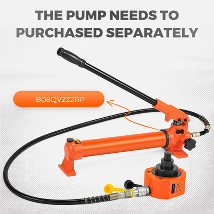 Bonvoisin Hydraulic Ram Jack 50T Low Profile Porta Power Cylinder Multi-Section 2.56" Stroke Lifting Cylinder for Machinery Shipbuilding Bridge Construction