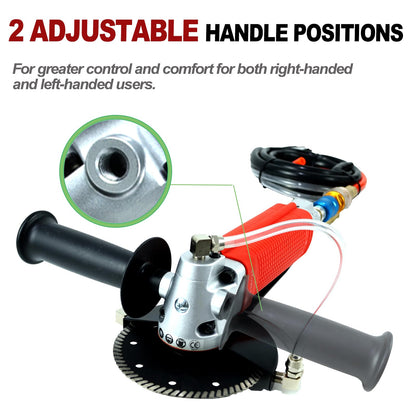 Air Wet Polisher Variable Speed 5'' Concrete Angle Grinder Tools with with Grinding and Cutting Wheels, Wet Grinder Machine for Cutting, Grinding, Polishing and Rust Removal
