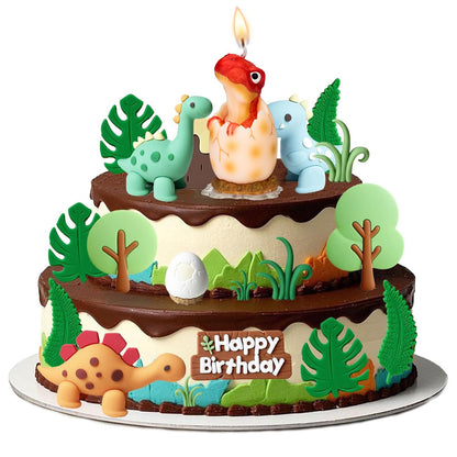 Mesiiloly Large Dinosaur Birthday Candle - Red Dinosaur Cake Topper Candles for Kids, 3.6 inches, Fun Dino Birthday Party Decoration