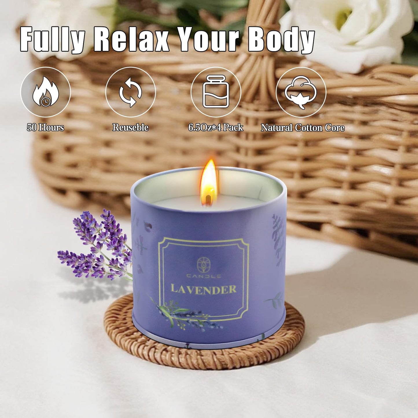 Mothers Day Gifts, Scented Candles, 4 Pack Long Lasting Soy Wax Candles Gift Set Birthday Gifts for Women, Party Favors Decoration