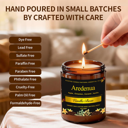 Vanilla Bean Odor Eliminating Candles | Scented Soy Candle for Home, Air Freshening & Cozy Scent, Relaxing Home Candle Gift for Women & Men