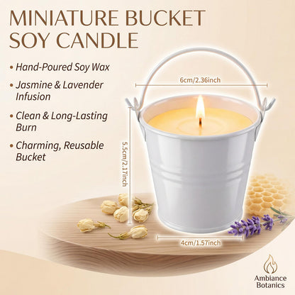 Conelist 6 Pack Citronella Candles Outdoor White Metal Candle Tins with Carrying Handle Long Lasting Outdoor Candles for Patios, Decks, Gardens, Backyards and Camping (5 cm)