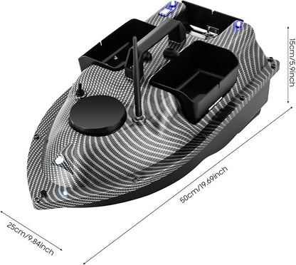 Bait Boat RC Fishing Bait Boat with GPS Positioning Auto-Return System with 16 Positioning Points 600M Range 4.4LBS Loading Capacity Dual 5200mAh Batteries and Carrying Bag for Fishing