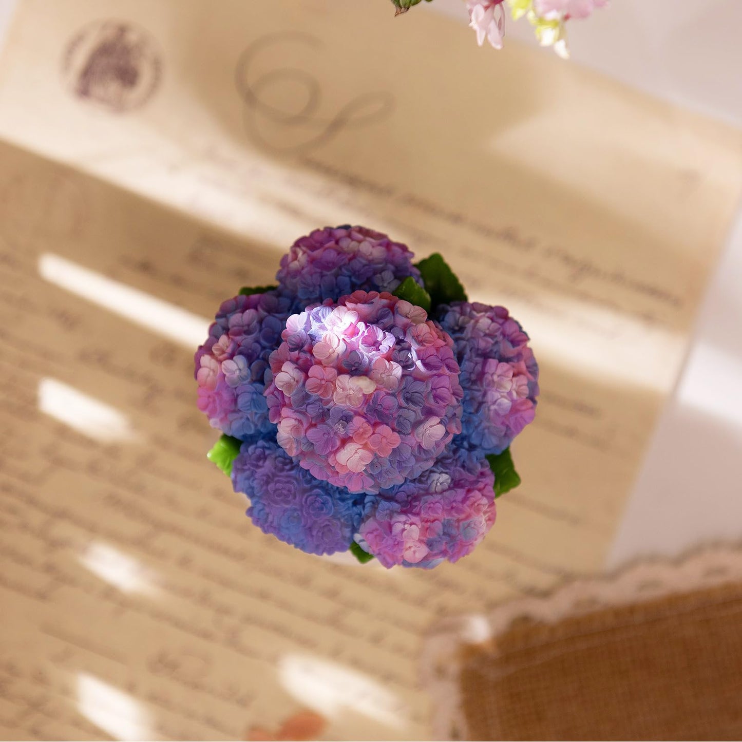 Hydrangea Potting Scented Vegetable Wax Candle Home Decora for Mother's Day