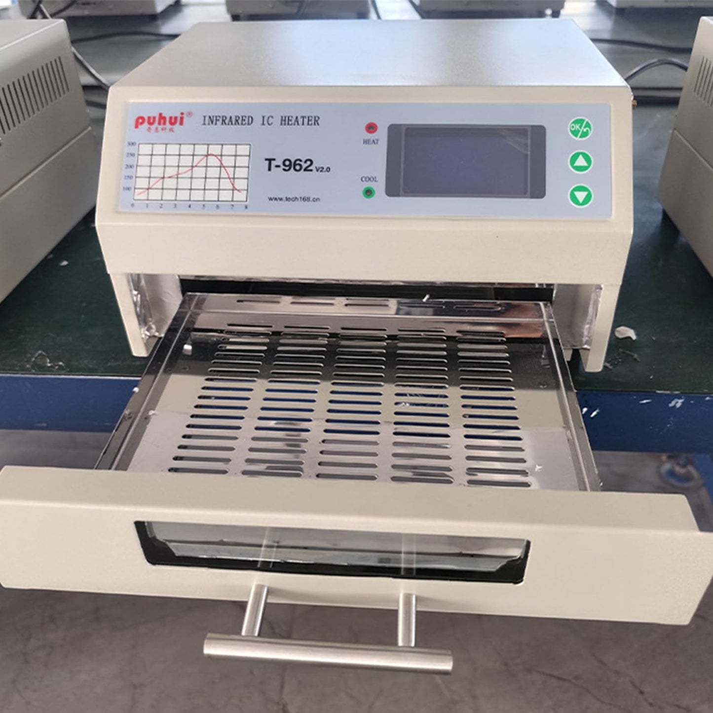 Reflow Soldering Station, T962 110V 800W Infrared Reflow Oven Furnace IC Heater BGA Rework Station Professional Infrared Heater Soldering Automatic Reflow Machine