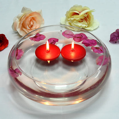 Zest Candle 24-Piece Floating Candles, 2.25-Inch, Red