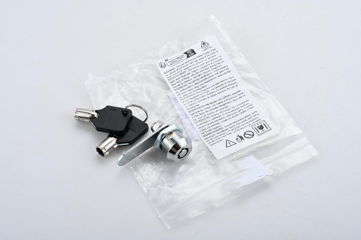 Thread Tubular Cam Lock 16mm Zinc Alloy Security Drawer Cam Cylinder Lock with 2 Keys for Door Mailbox Cabinet Cupboard Letterbox Silver