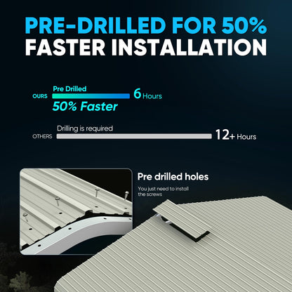 Quictent 20x20 ft Metal Roof 2 Car Carport Kits Hard Top Garage Heavy Duty Steel Car Canopy, White