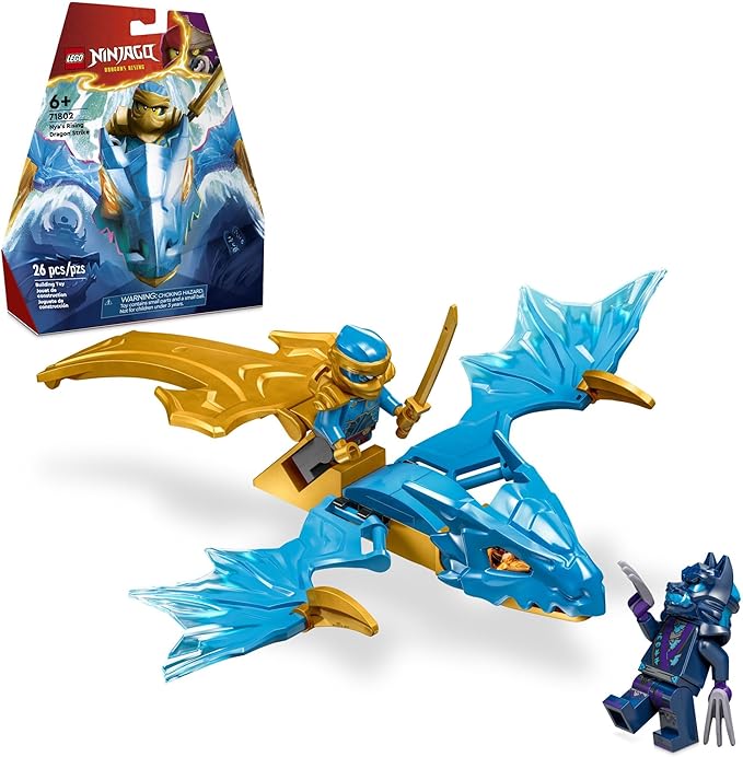 LEGO NINJAGO NYA’s Rising Dragon Strike Toy Ninja Action Figure Playset with NYA Minifigure Building Ninja Battle Set for Kids Gift Idea for Boys and Girls Ages 6 Years Old and Up 71802
