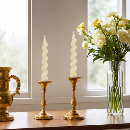 7 inch Natural Pure 100% Spiral Bees Waxs Taperad Candle 4 Packs,Diameter 0.9" Candles Twistad Candl-Unscented Candles and Smokeless for Home Decarations, Party