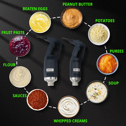 COOLUMA Immersion Blender Commercial, 14 Inch Removable Shaft, Heavy Durt 750 Watt, Variable Speed Motor, Professional Restaurant Grade Hand Mixer, Food-Grade Detachable 304 Blade & Shaft