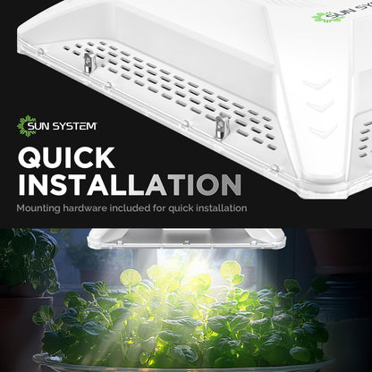 Sun System P4000 HelioGrow LED Grow Light for Indoor Plants - 400 Watt, High Efficiency Full Spectrum Dimmable Diodes, Daisy Chain up to 512 Units, 2 Year Warranty, Mounting Hardware Included
