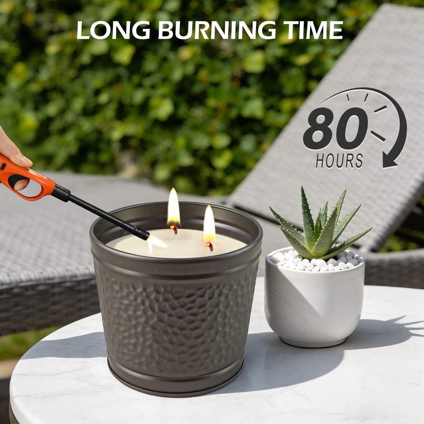 Citronella Candles Outdoor, Large Citronella Candle for Patio, 2 Pack Natural Soy Wax Outdoor Candles Bulk for Garden Yard Home Balcony Camping Backyard,Summer Candle Bulk for Home, Long Burning
