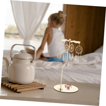 RORPOIR Sturdy Stainless Steel Aromatherapy Rotating Lantern Holder for Tea Light Candles Carousel Decorative Candlestick