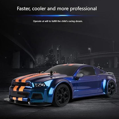 RC Drift Car 1:14 4WD 30KM/H High Speed RC Racing Car 2.4GHz Remote Control LED Lights 2 Batteries Race &amp Drift Tires for Adults (Blue)