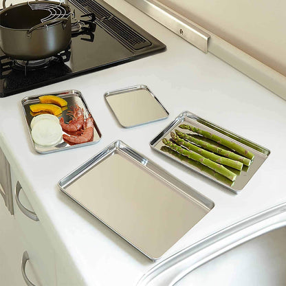 TeamFar Baking Sheet Set of 4, 16/12.5/10/9.3 Inch Stainless Steel Baking Pan Tray Cookie Sheet, Non Toxic & Healthy, Rust Free & Easy Clean - Dishwasher Safe