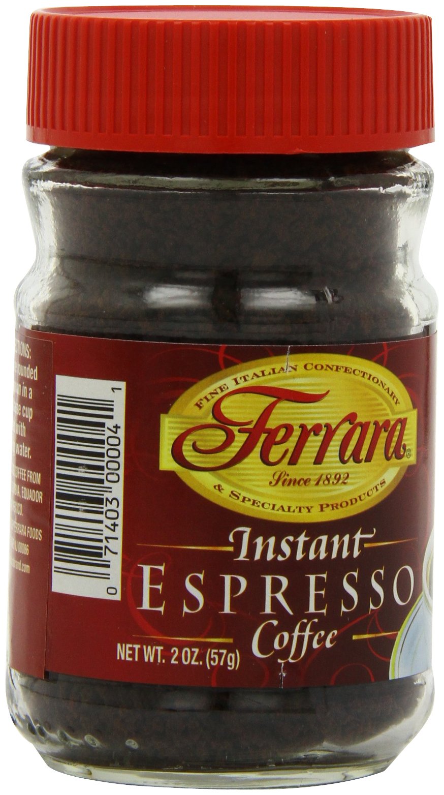 Ferrara Instant Espresso Coffee, 2-Ounce Glass Jars (Pack of 6)