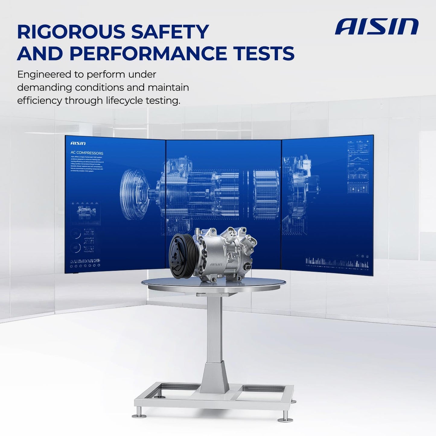 AISIN AFTERMARKET ACCT-00821 Air Conditioner AC Compressor - Compatible with Toyota Corolla 2014-2022 1.8L, Corolla iM 2017-2018 1.8L - with 6-Pulley Groove, with Clutch