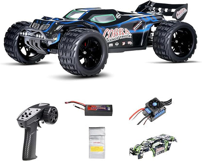 1/8 High Speed RC Cars for Adults 4WD Off-Road Electric Truggy with 3S 5000mAh LiPo Battery &amp 3660 Brushless Motor RTR RC Truck Hobby with LED Lights for All Terrain
