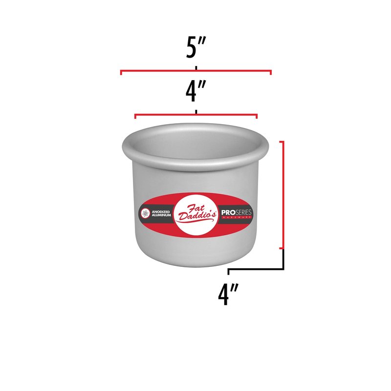 Fat Daddio's Round Cake Pan, 4 x 4 Inch, Silver