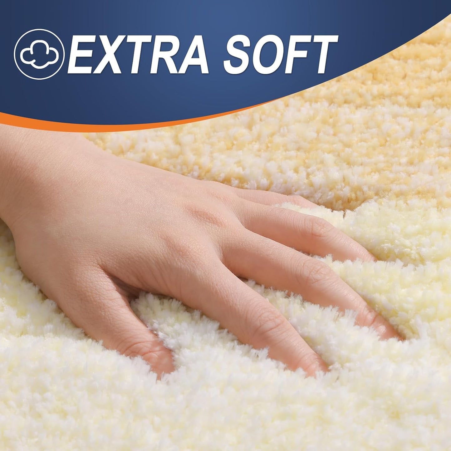 OLANLY Large Bath Rug - Extra Soft Microfiber, Quick Dry & Washable | 40x24 Inches, Light Yellow