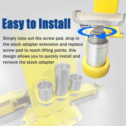 10315 Stack Truck Adapter Kit For Challenger Lifts CL10 E10 VS10 Four 3" & Two 6" Stack Adapters with Organizer for Challenger Two Post Automotive Lifts (2-3/8" 60mm pin dia.)
