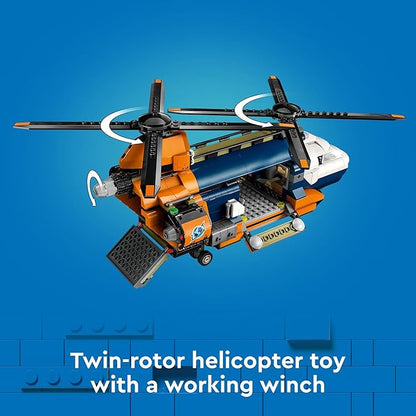 LEGO City Jungle Explorer Helicopter Toy at Base Camp - Kids Toy Adventure Building Set for Boys &amp Girls Ages 8+ - with 5 Minifigures &amp Gorilla Figures - Gift Ideas for Birthdays - 60437