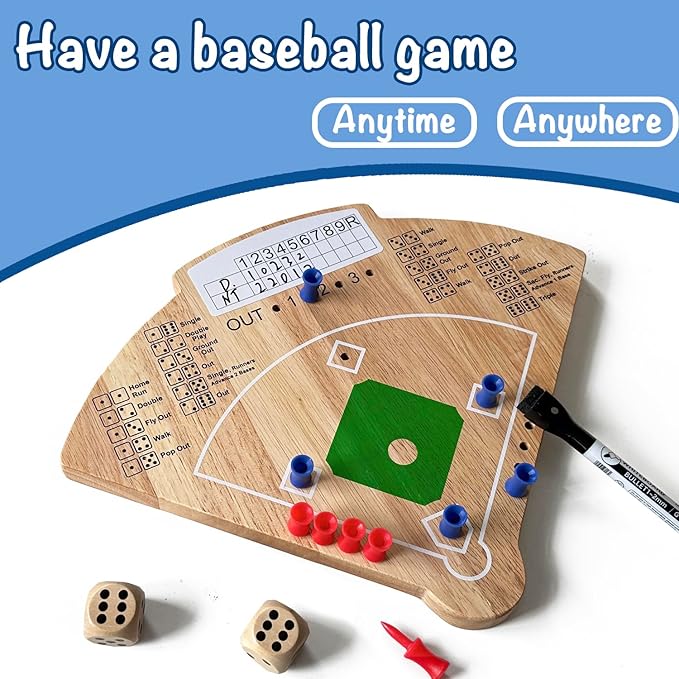 Baseball Board Game Oak Made Leisure Game for Sport Battle Table Game for Family Party Holiday