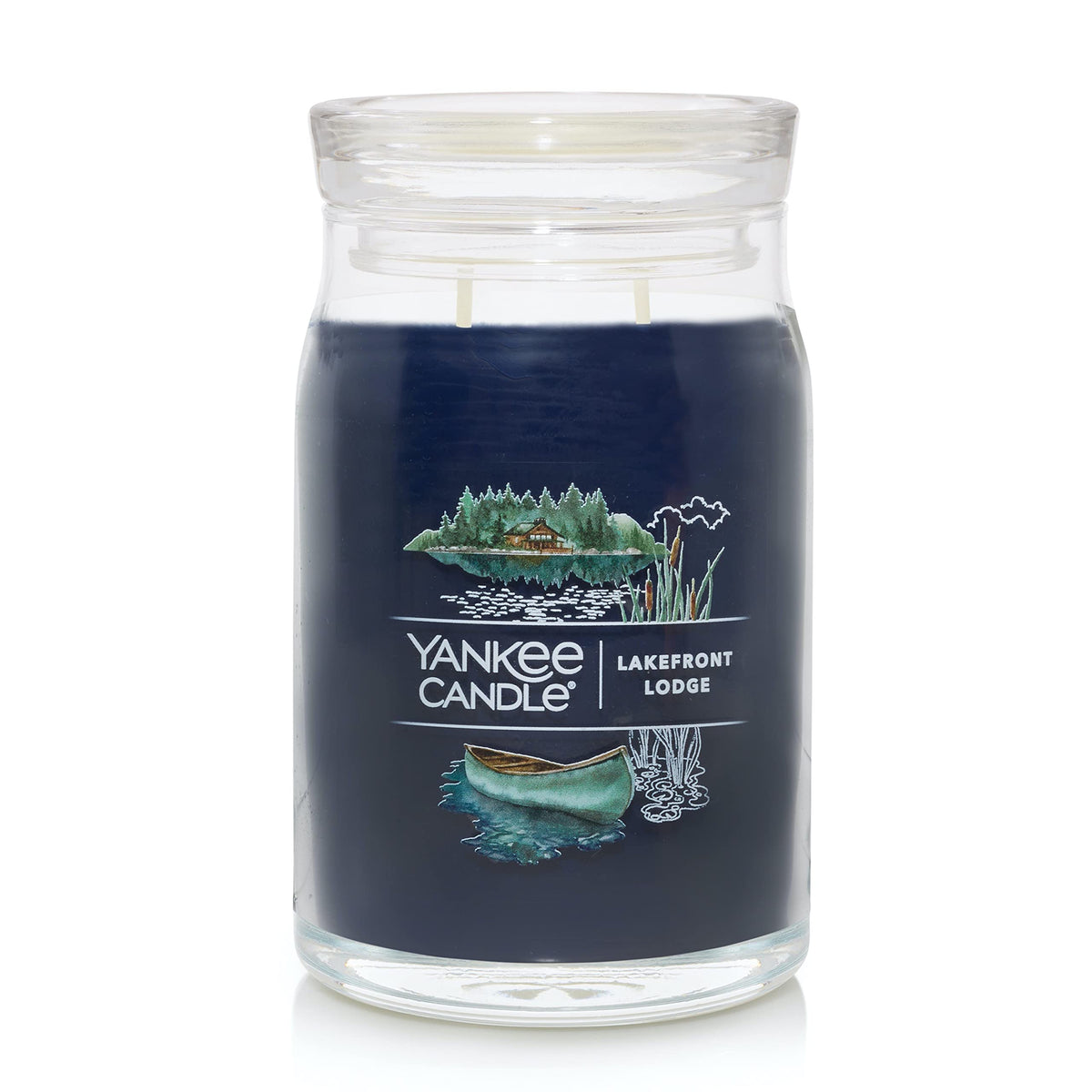 Yankee Candle Lakefront Lodge Scented Signature 20oz Large Jar 2-Wick Candle Over 60 Hours of Burn Time